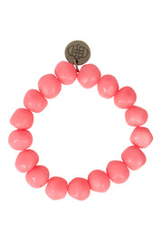 Product shot of the Rock Resin Bracelet in colour Brightpink (Pink), from the front