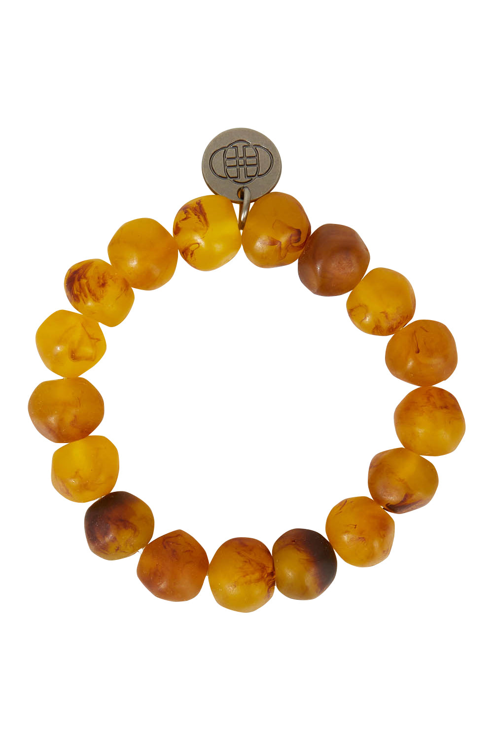 Product shot of the Rock Resin Bracelet in colour Tortoise, from the front