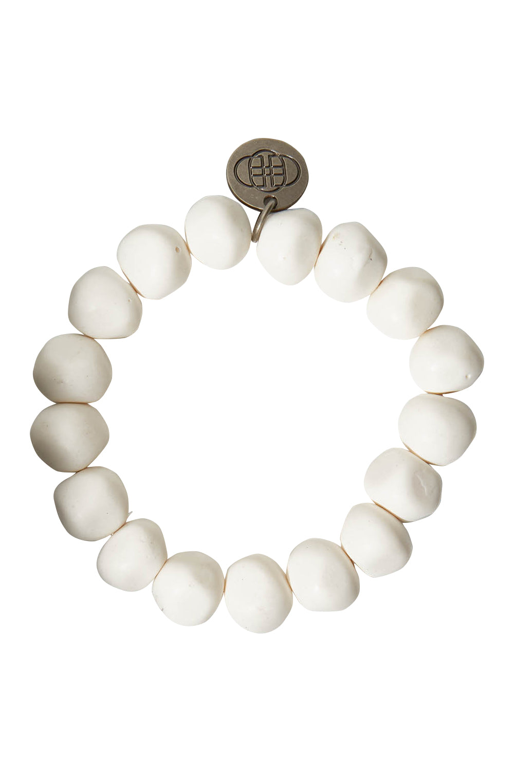 Product shot of the Rock Resin Bracelet in colour White (White), from the front