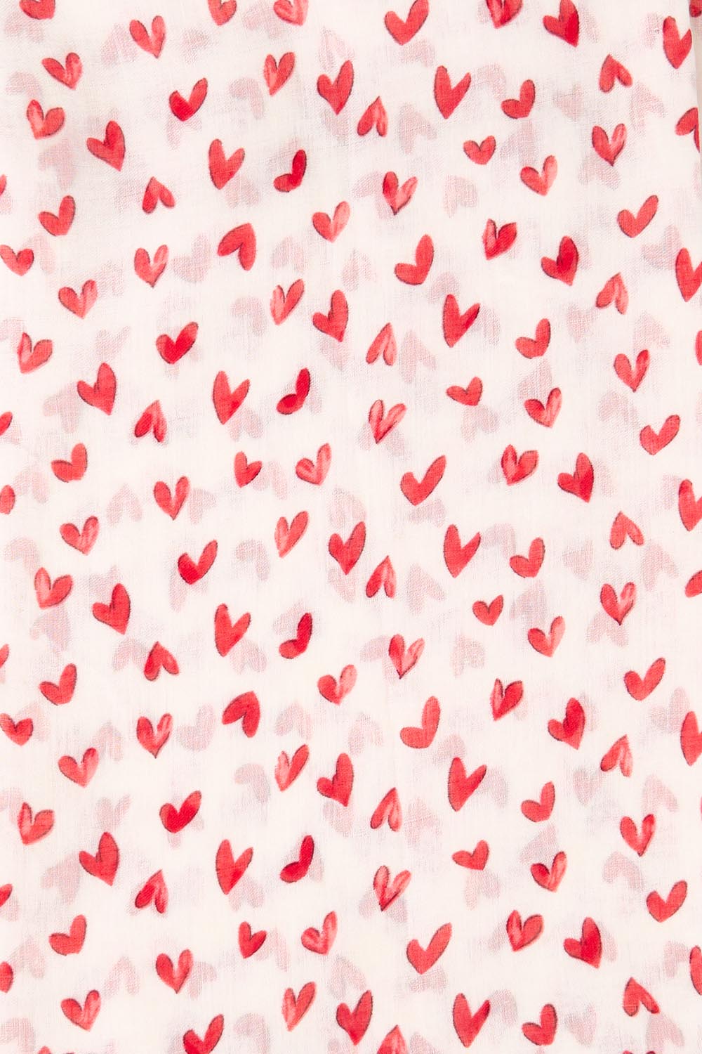 Product shot of the Ruby Heart Lightweight Scarf - Red in colour Red, from the back