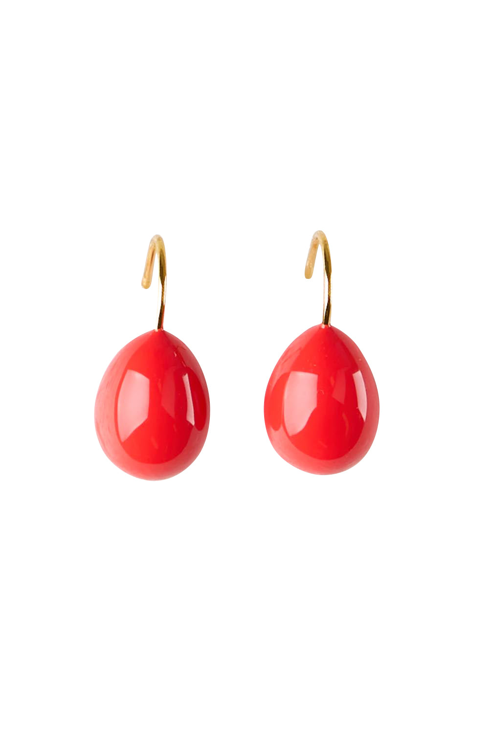 Product shot of the Alice Enamel Drop Earrings - Brightcoral in colour Brightcoral, from the front