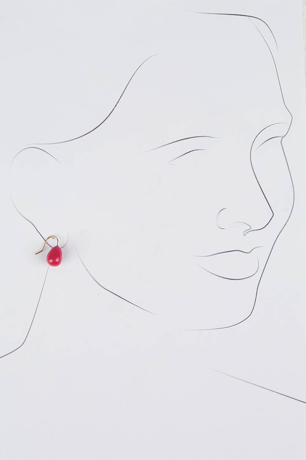 A model wearing size OneSize of the Enamel Drop Earrings in colour Hotpink (Pink), from the front, showing the whole outfit