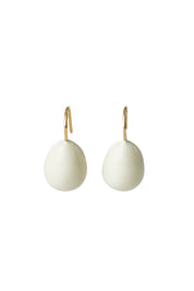 Product shot of the Enamel Drop Earrings in colour White (White), from the front