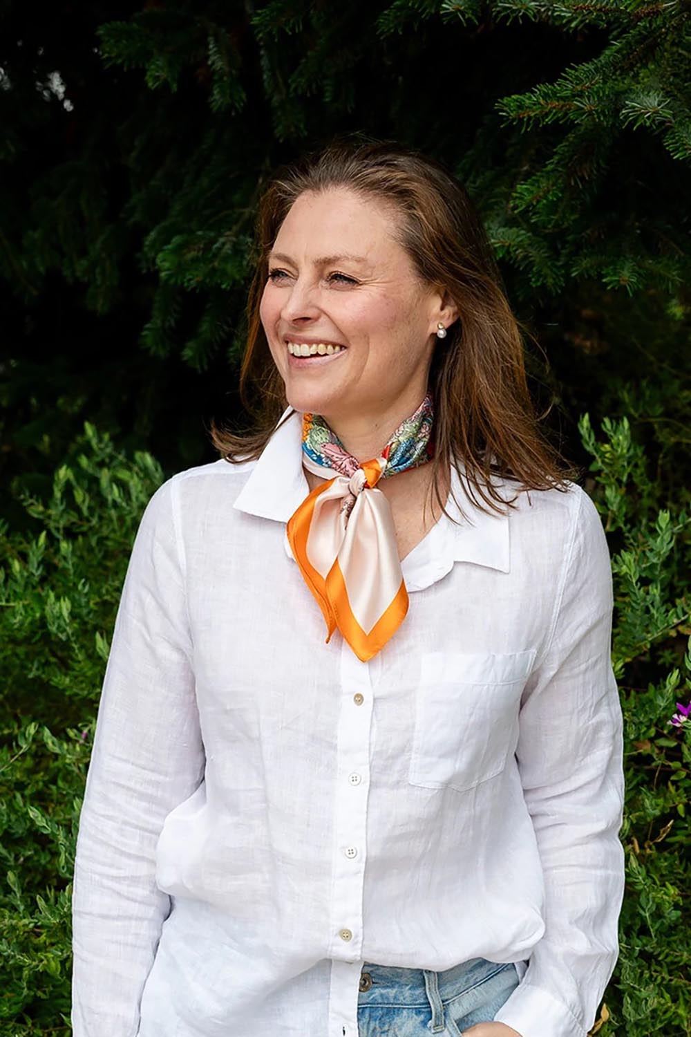 Silk Neck Scarf – Floral