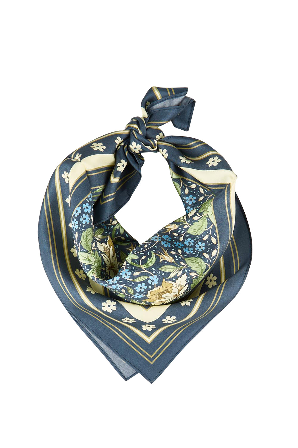 Product shot of the Silk Neck Scarf  - Kew in colour Kew, from the front