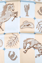 Product shot of the Silk Neck Scarf  - Santafe in colour Santafe, from the back