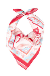 Product shot of the Silk Neck Scarf  - Sardina in colour Sardina, from the front
