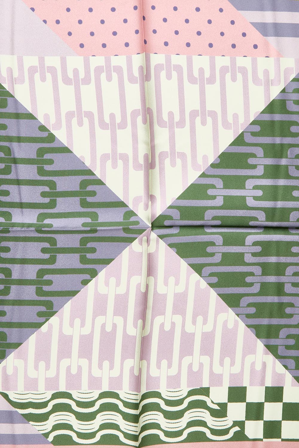 Product shot of the Silk Neck Scarf  - Vienna in colour Vienna, from the back