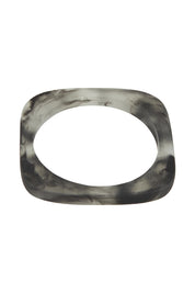 Product shot of the Square Resin Stacking Bangle in colour Black (Black), from the front