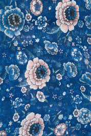 Product shot of the Zinnia Lightweight Scarf - Pinkblue in colour Pinkblue, from the back