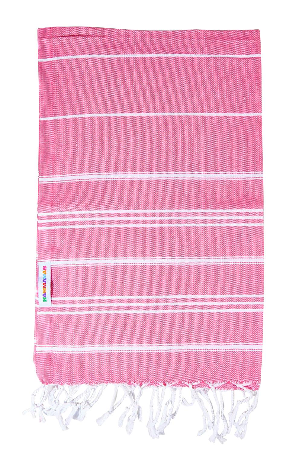 Product shot of the Hammamas Cotton Bubs Towel in colour Wtermelon (Pink), from the front