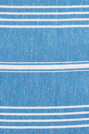 Product shot of the Hammamas Original Cotton Towel in colour Azure (Blue), detail