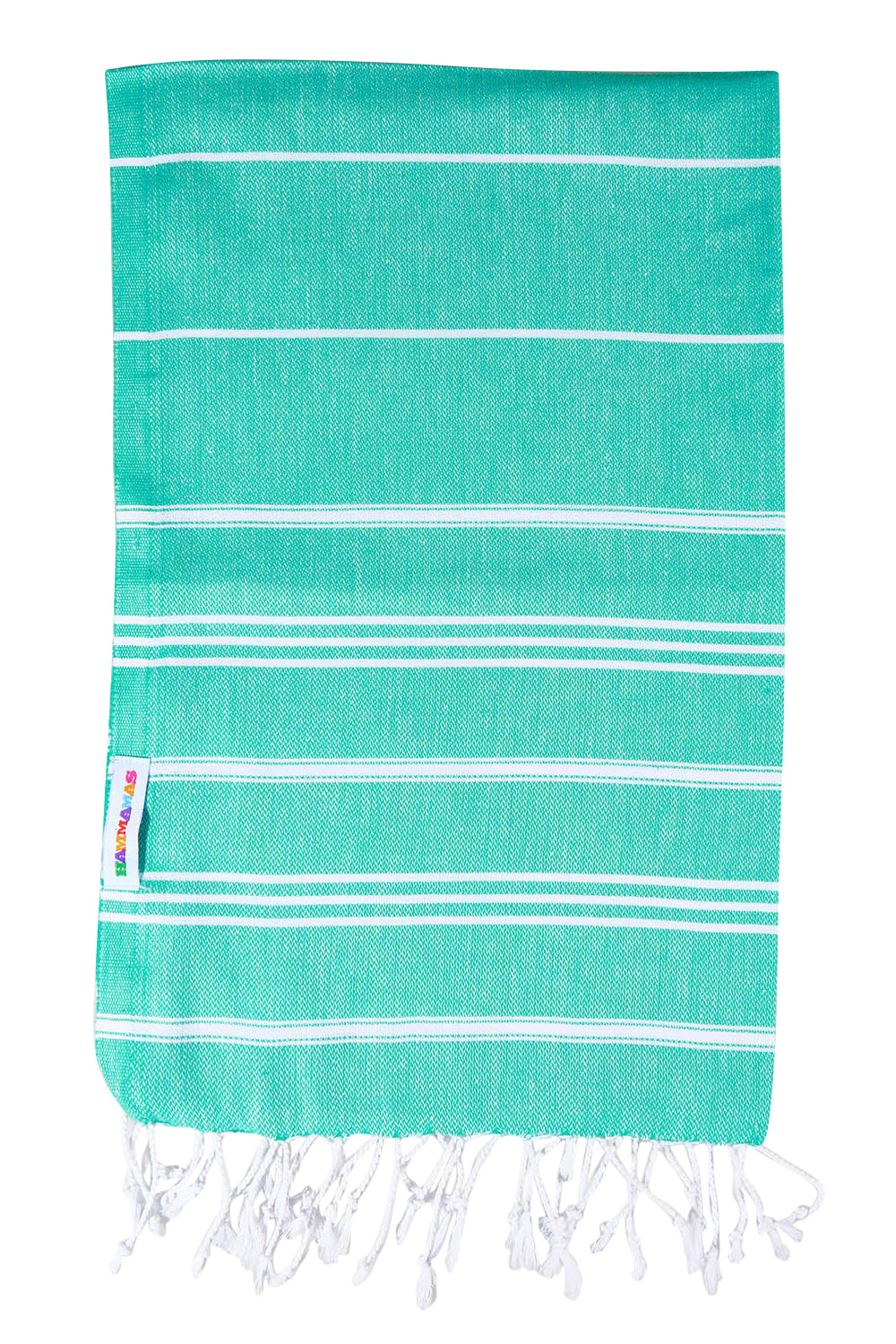 Product shot of the Hammamas Cotton Bubs Towel in colour Spearmint (Green), from the front