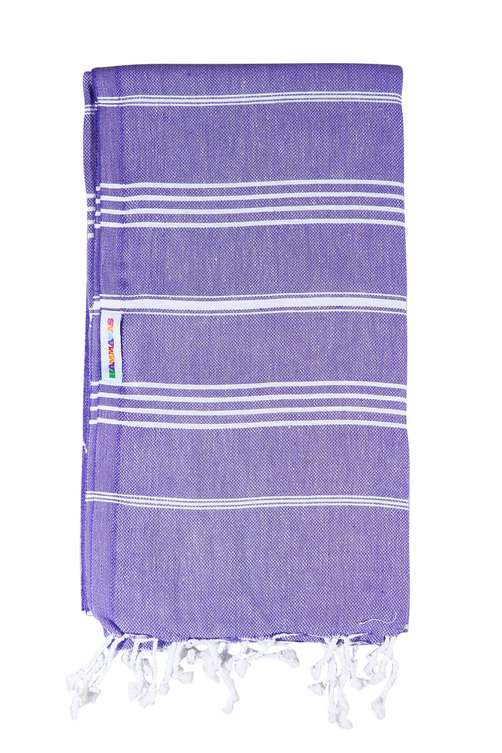 Product shot of the Hammamas Original Cotton Towel in colour Iris (Purple), from the front
