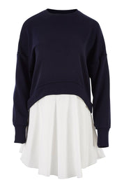 Product shot of the Weekend Tunic in colour Navy (Blue), from the front