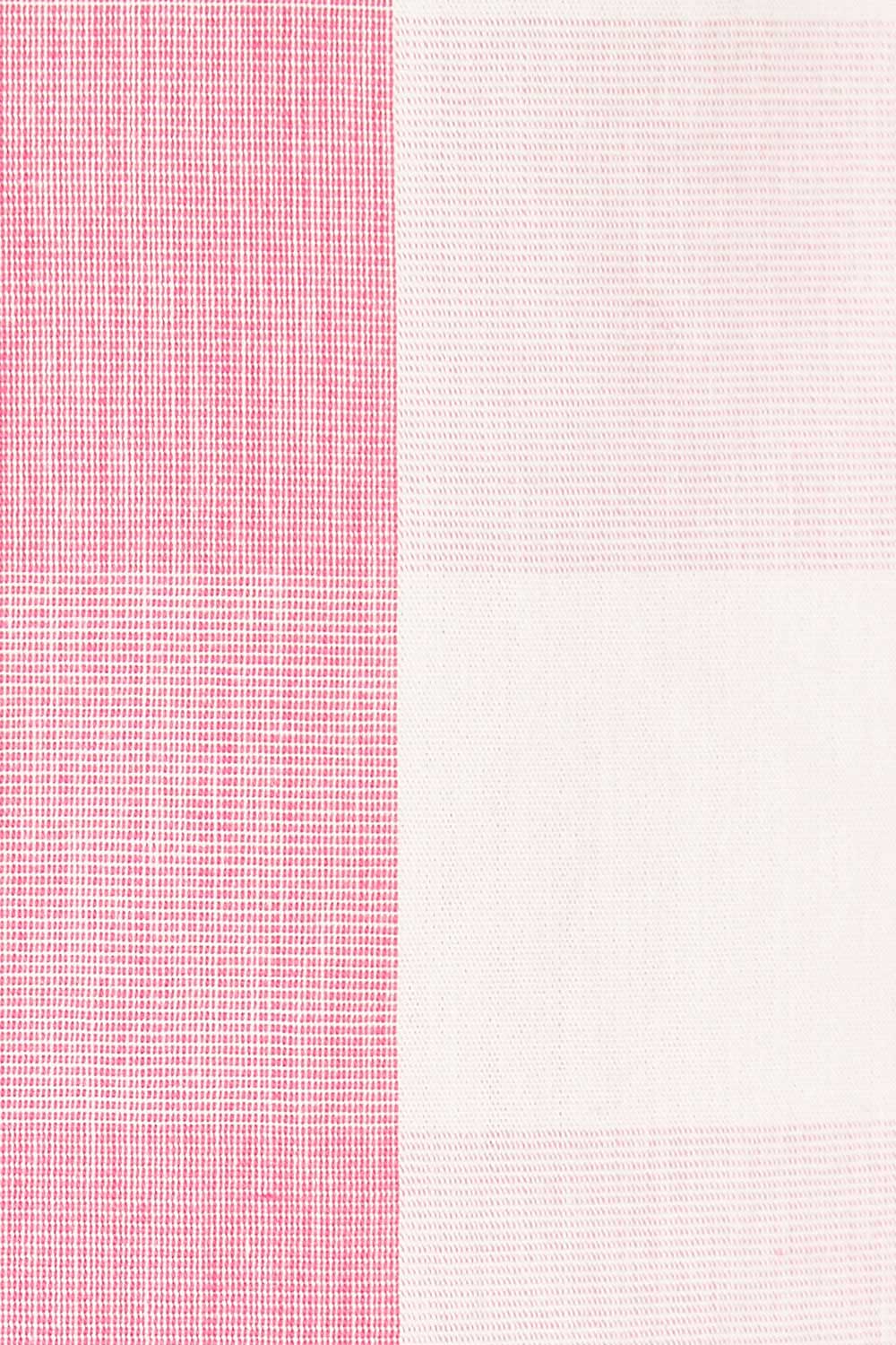Product shot of the Gingham Swing Dress in colour Gingham (Pink), detail