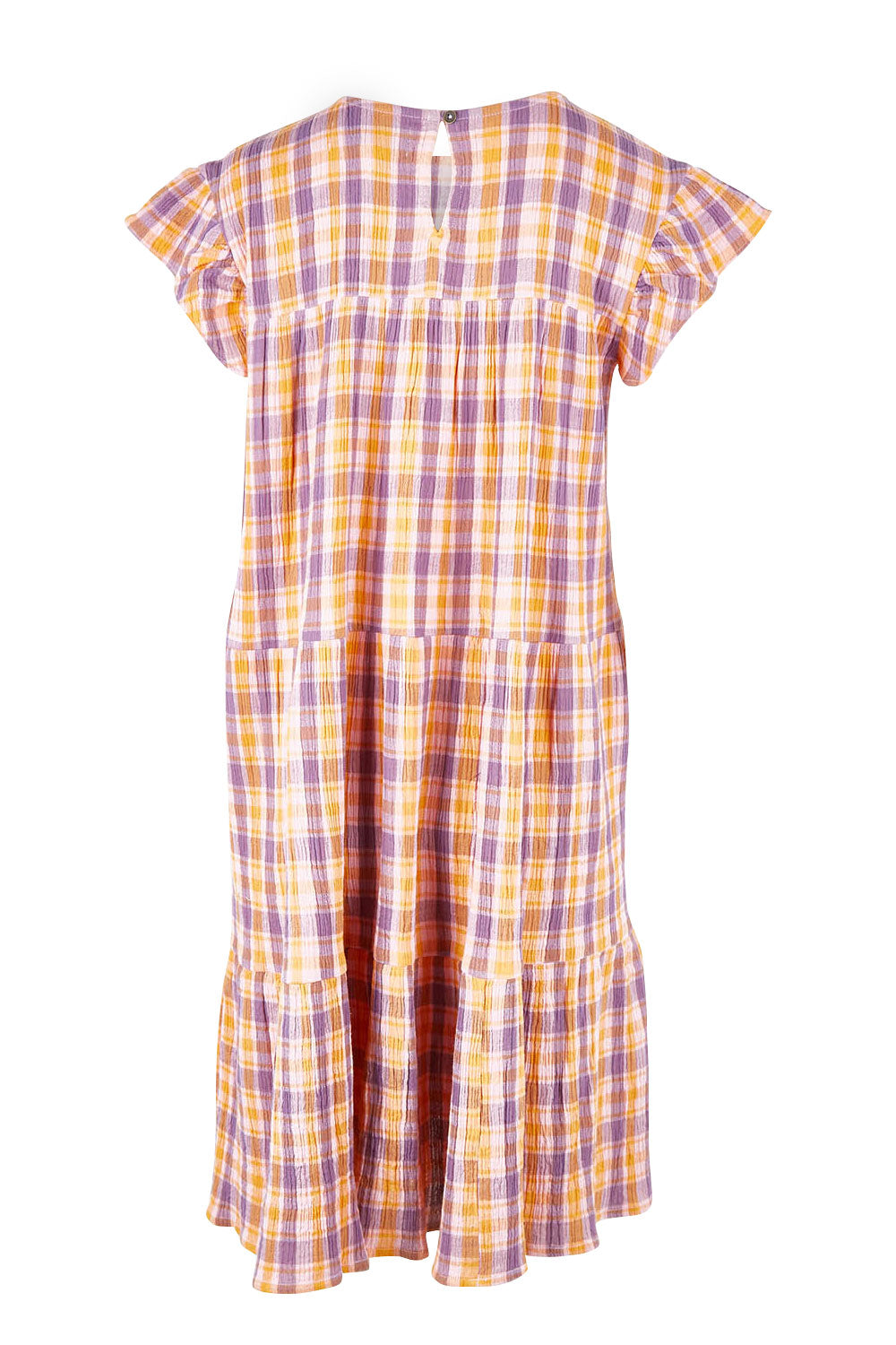 Preloved Ruffle Sleeve Tier Dress - Mixedcheck