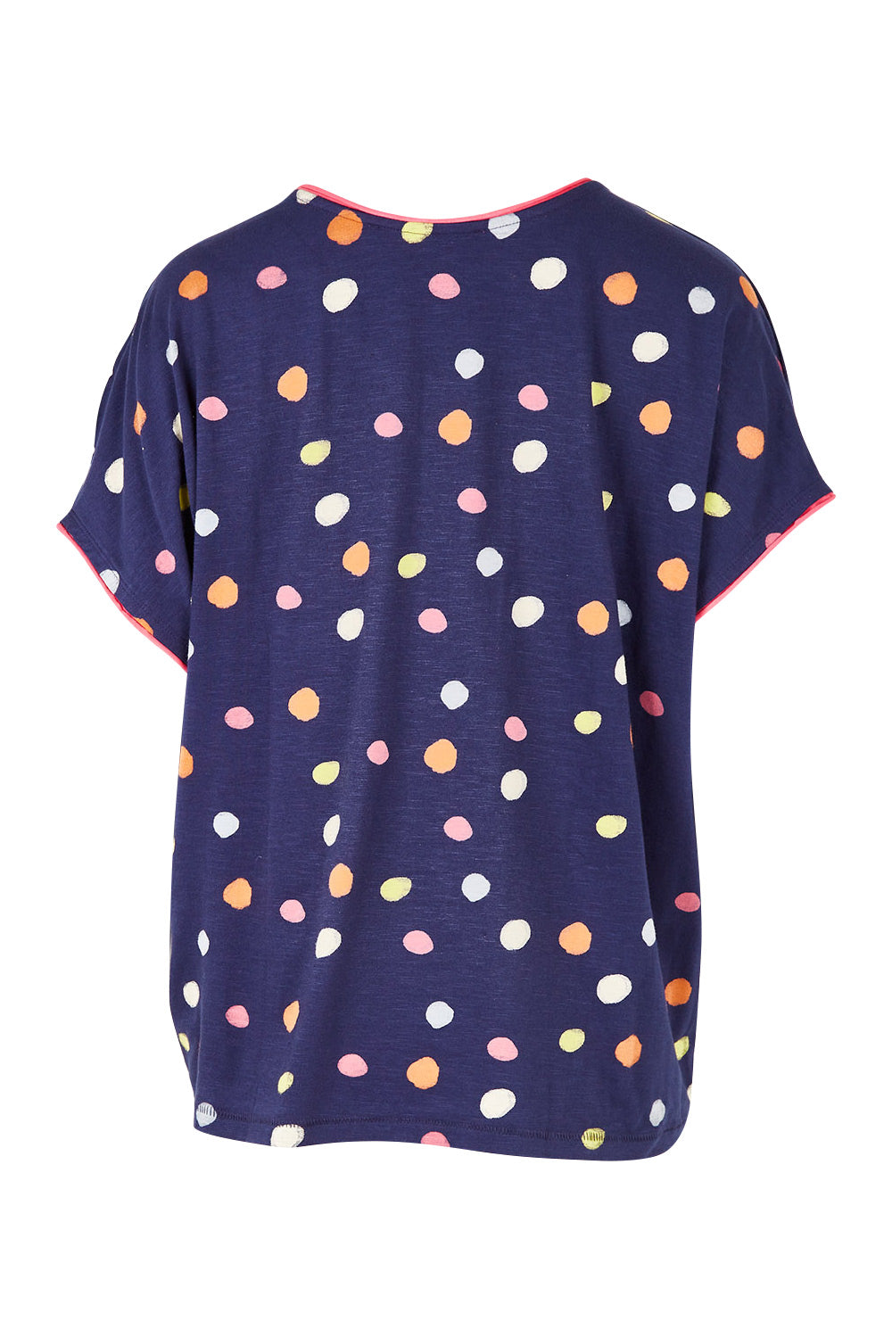 Product shot of the Multi Spot Tee in colour Multispot (Blue), from the back