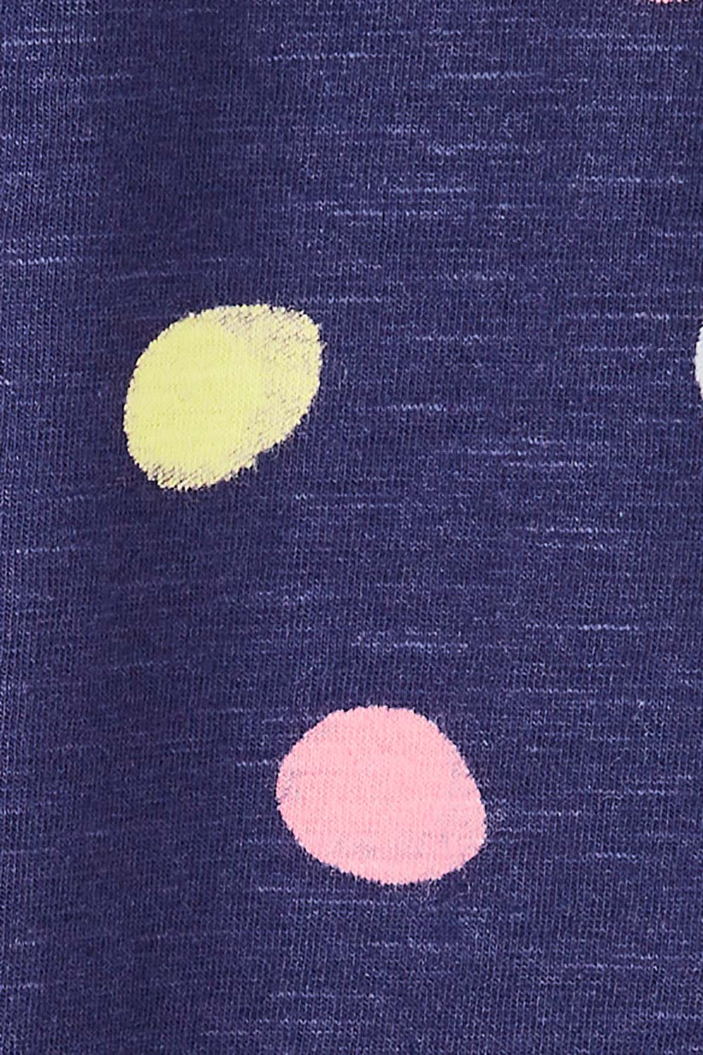 Product shot of the Multi Spot Tee in colour Multispot (Blue), detail