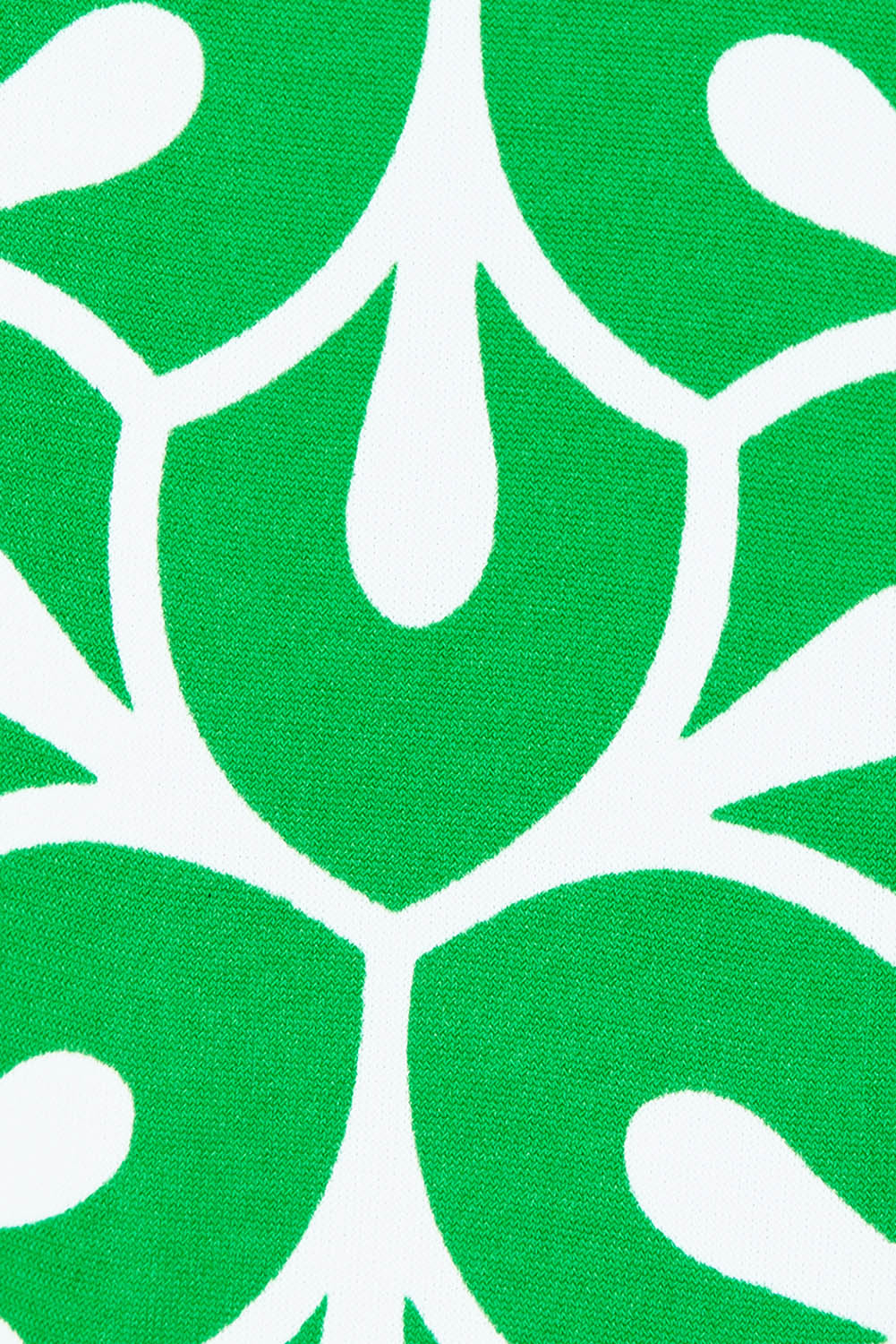 Product shot of the Printed 3/4 Sleeve Faux Wrap Dress in colour Petal (Green), detail