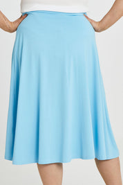Preloved Gathered Waist Long Skirt - Skyblue