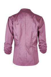 Product shot of the Buttoned Blazer in colour Mauve (Purple), from the back