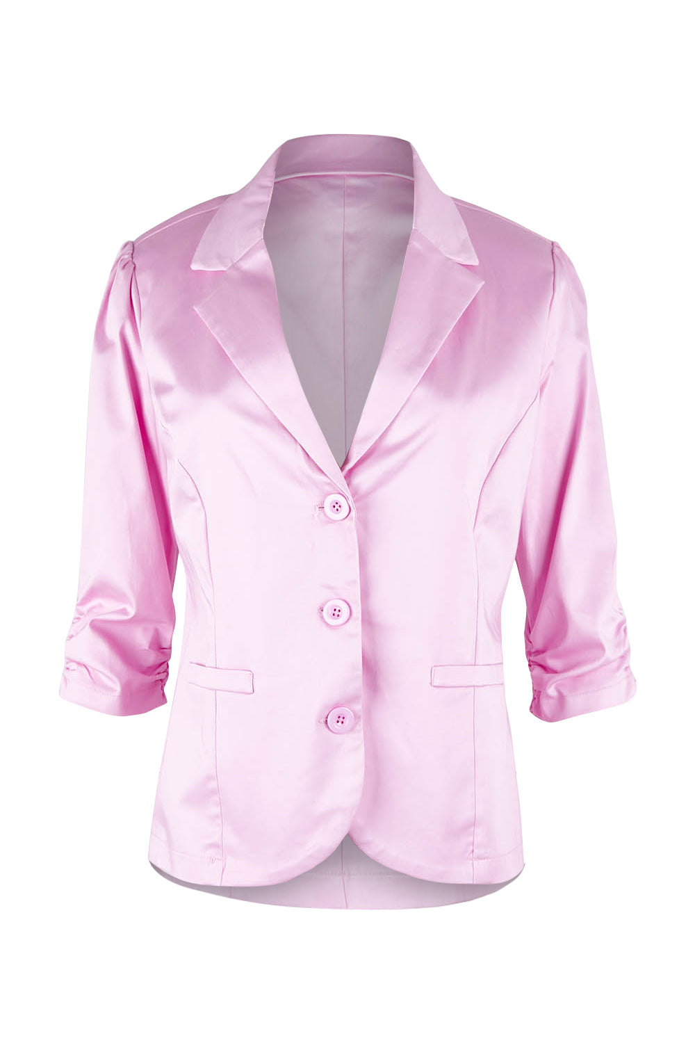 Product shot of the Buttoned Blazer in colour Softpink (Pink), from the front
