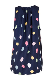 Product shot of the Sleeveless Tank in colour Jigsaw (Blue), from the back