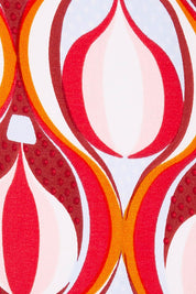 Product shot of the Printed Calf Length Gathered Waist Skirt in colour Balloons (Pink), detail