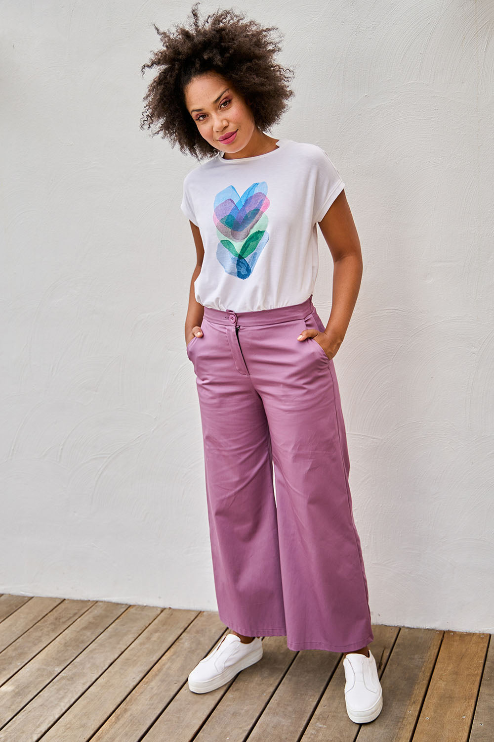 Preloved Wide Leg Pant - Mauve