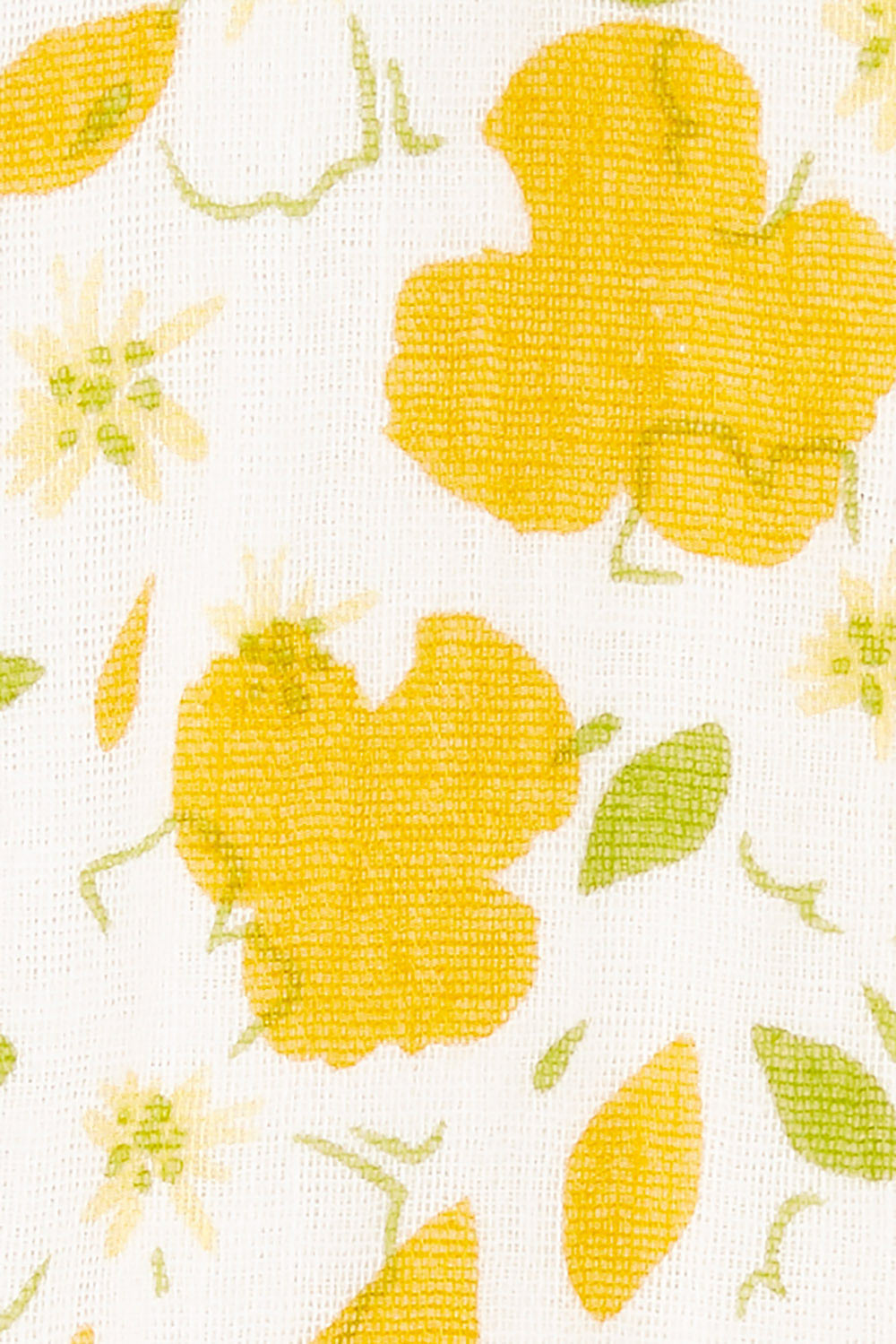 Product shot of the Printed Button Thru Blouse in colour Goldfloral, detail