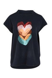 Product shot of the Heart Logo Tee in colour Orgheart, from the front