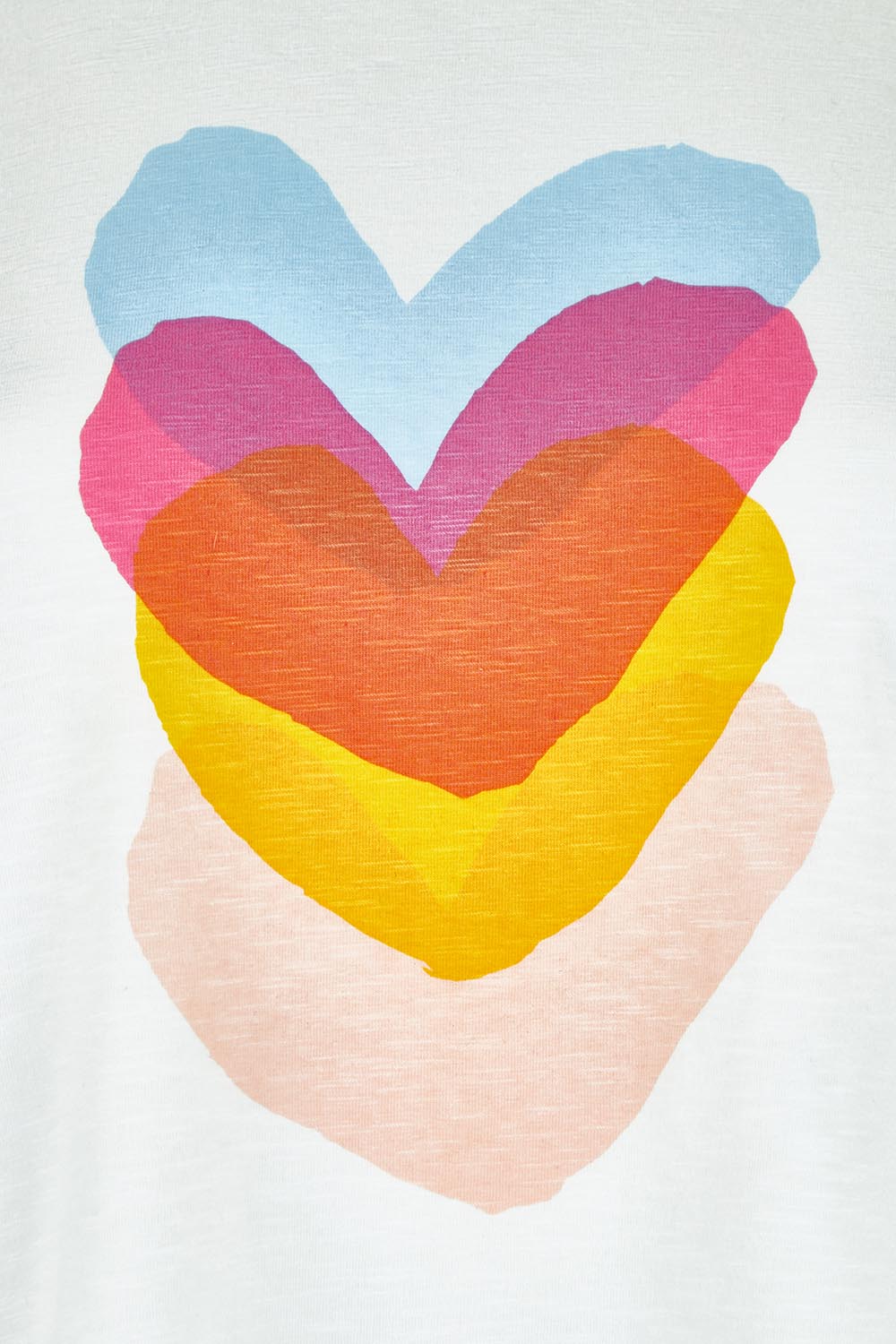 Product shot of the Heart Logo Tee in colour Yelloheart, detail