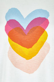 Product shot of the Heart Logo Tee in colour Yelloheart, detail
