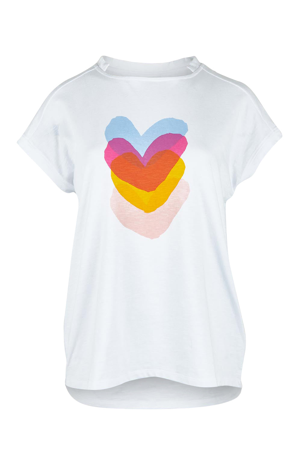 Product shot of the Heart Logo Tee in colour Yelloheart, from the front