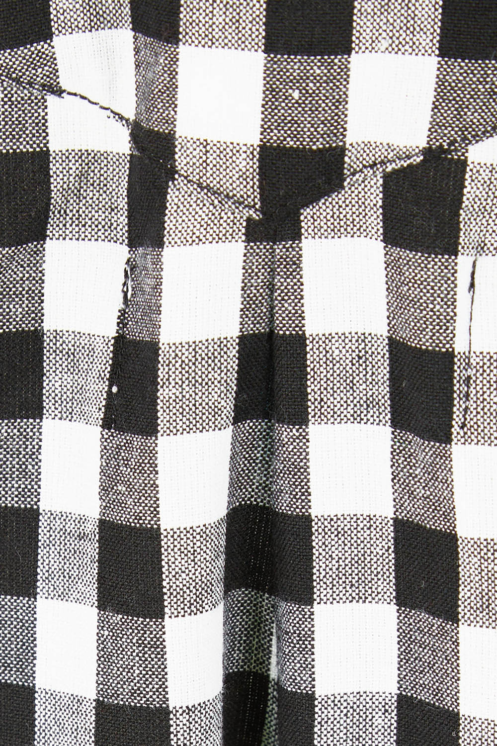 Product shot of the Cropped Overalls in colour Blackwhite (Black), detail