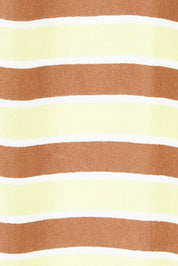 Product shot of the Stitch Detail Ruffle Sleeve Dress in colour Limechoc, detail