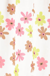 Product shot of the Cap Sleeve Shirt in colour Retrodaisy (White), detail