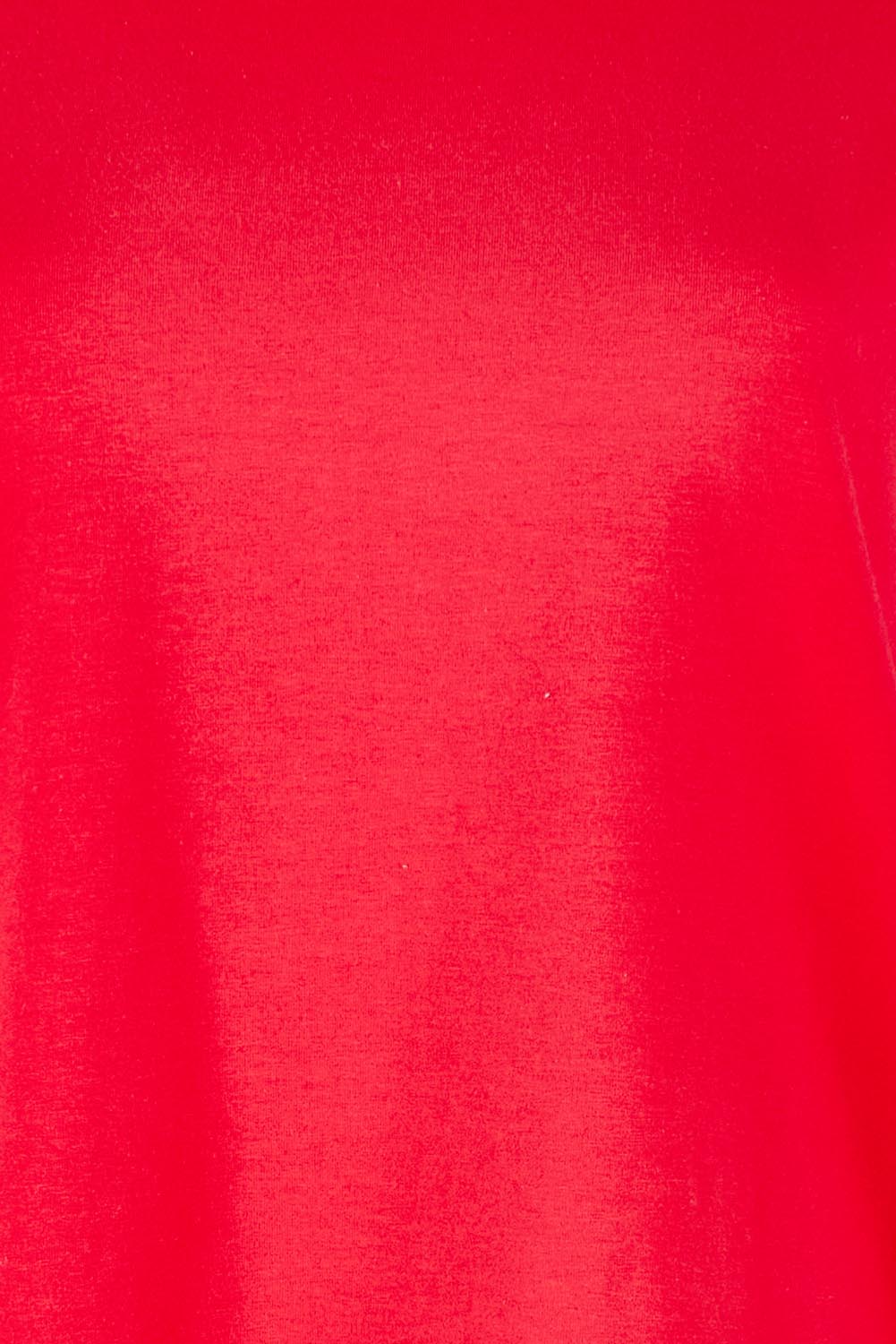 Product shot of the Ruffle Sleeve Top in colour Lollipop (Red), detail