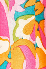 Product shot of the Button Through Shirt Dress in colour Boldfloral (Pink), detail
