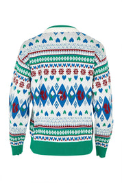 Product shot of the V Neck Foxy Jumper in colour Foxygreen (Green), from the back