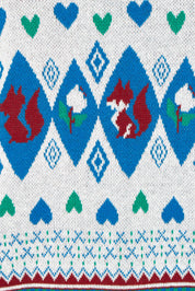 Product shot of the V Neck Foxy Jumper in colour Foxygreen (Green), detail