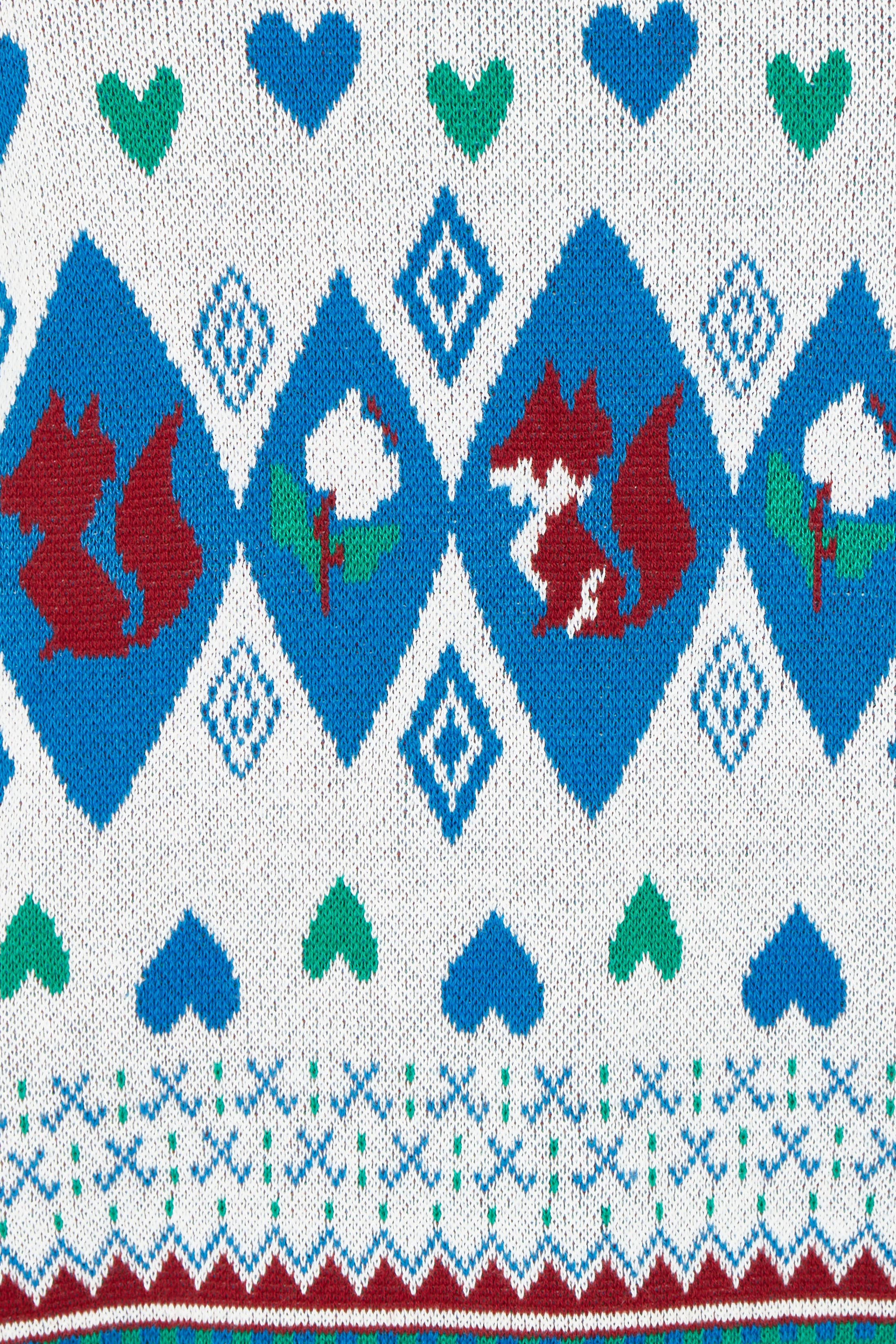 Product shot of the V Neck Foxy Jumper in colour Foxygreen (Green), detail