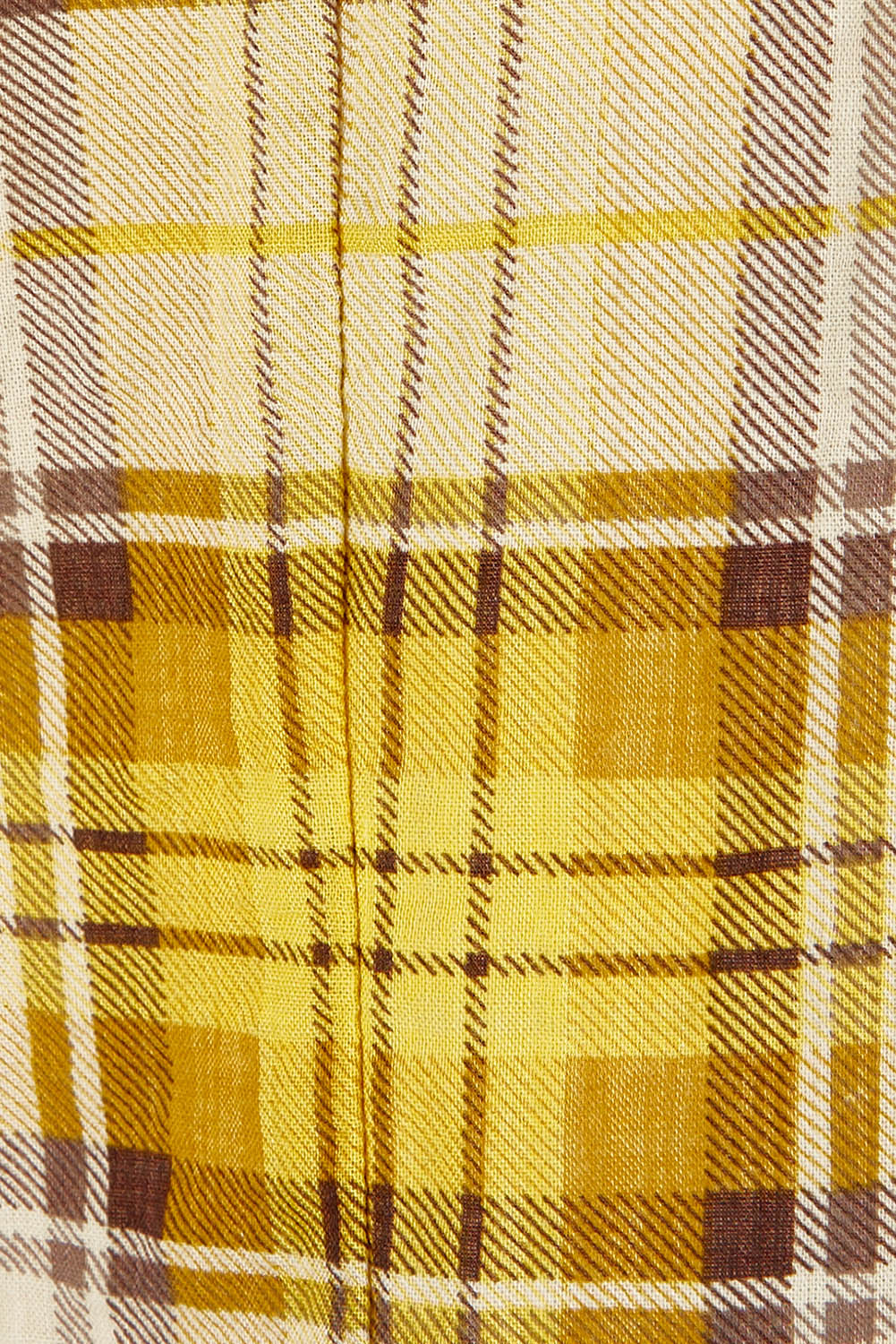 Product shot of the V Neck Check Top in colour Citruschec, detail