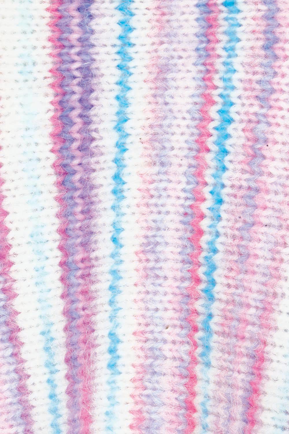 Product shot of the Striped Oversize Sweater in colour Candyfloss (Pink), detail