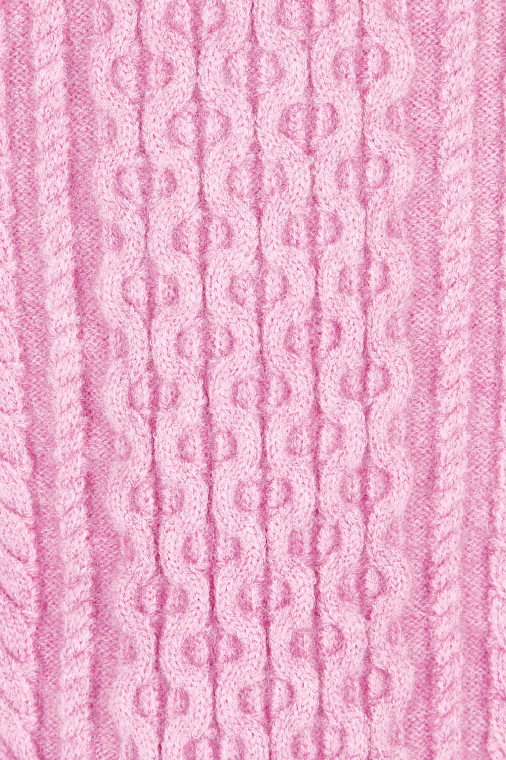 Product shot of the Cable Vest in colour Cable (Pink), detail