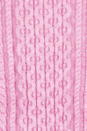Product shot of the Cable Vest in colour Cable (Pink), detail