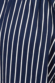 Product shot of the Striped Wide Leg Pant in colour Navywhite (Blue), detail