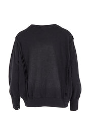 Product shot of the Heart Cotton Sweater in colour Black (Black), from the back