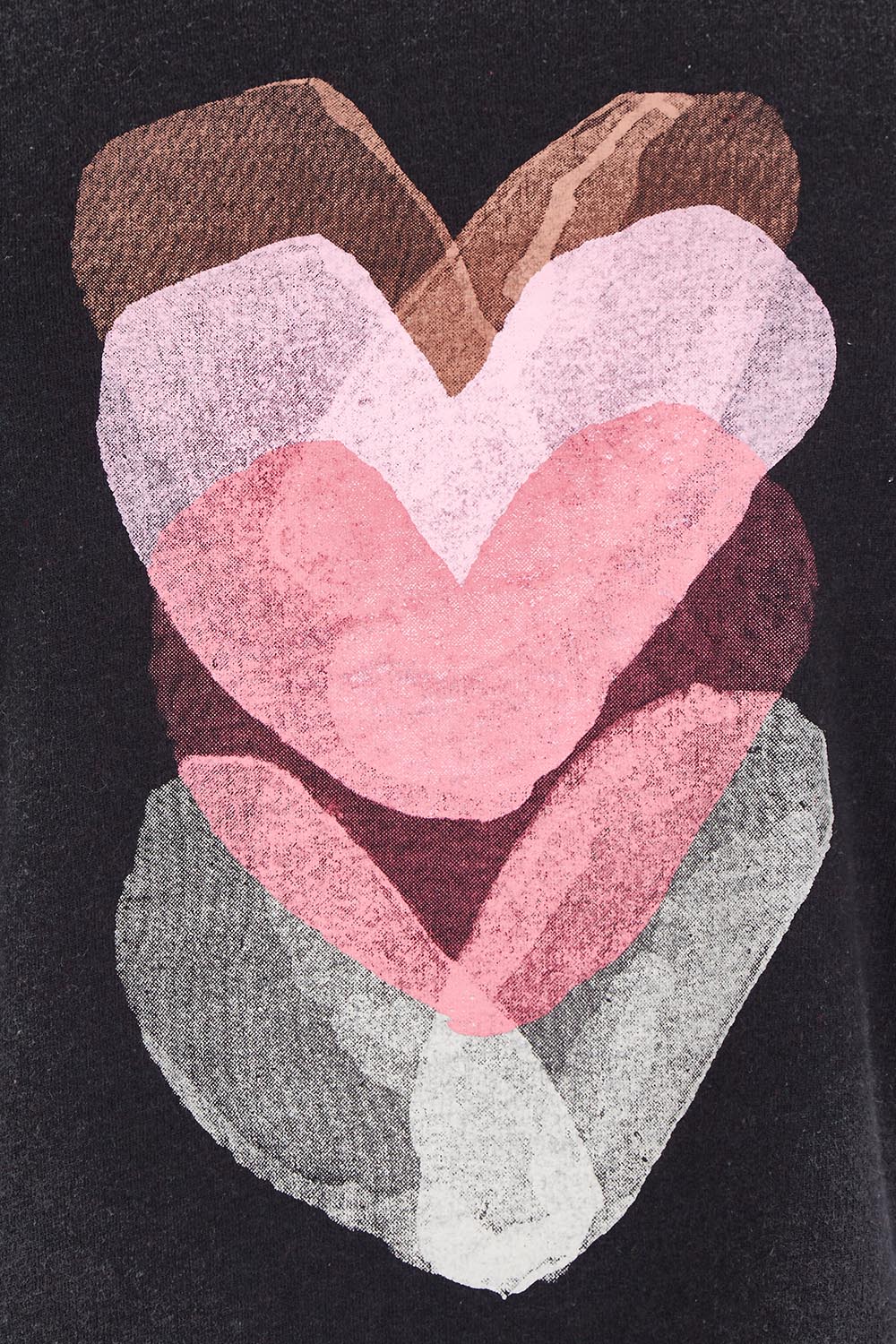 Product shot of the Heart Cotton Sweater in colour Black (Black), detail